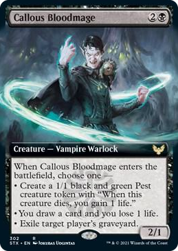 0302 Callous Bloodmage (Extended Art) R Strixhaven: School of Mages