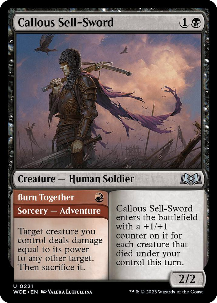 Callous Sell-Sword #221 U - Wilds of Eldraine Pokemon card
