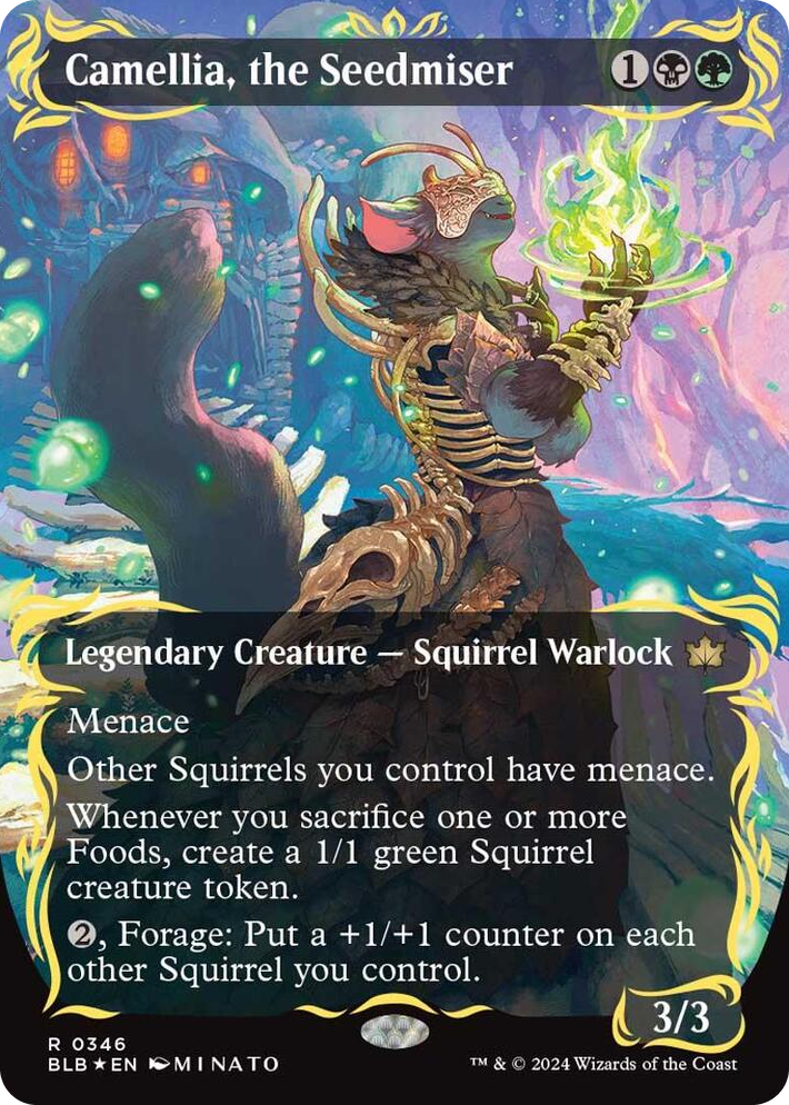 0346 Camellia, the Seedmiser (Borderless) (Raised Foil) R Bloomburrow