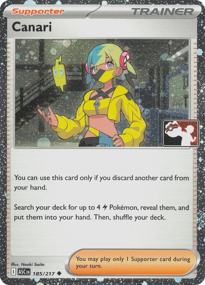 0185 Canari - 185/217 (Cosmos Holo) Uncommon Prize Pack Series Cards