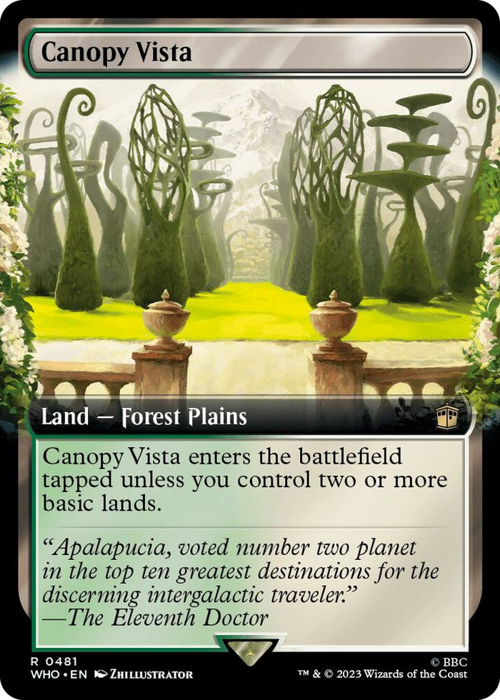 Canopy Vista (Extended Art) #481 R - Universes Beyond: Doctor Who Pokemon card