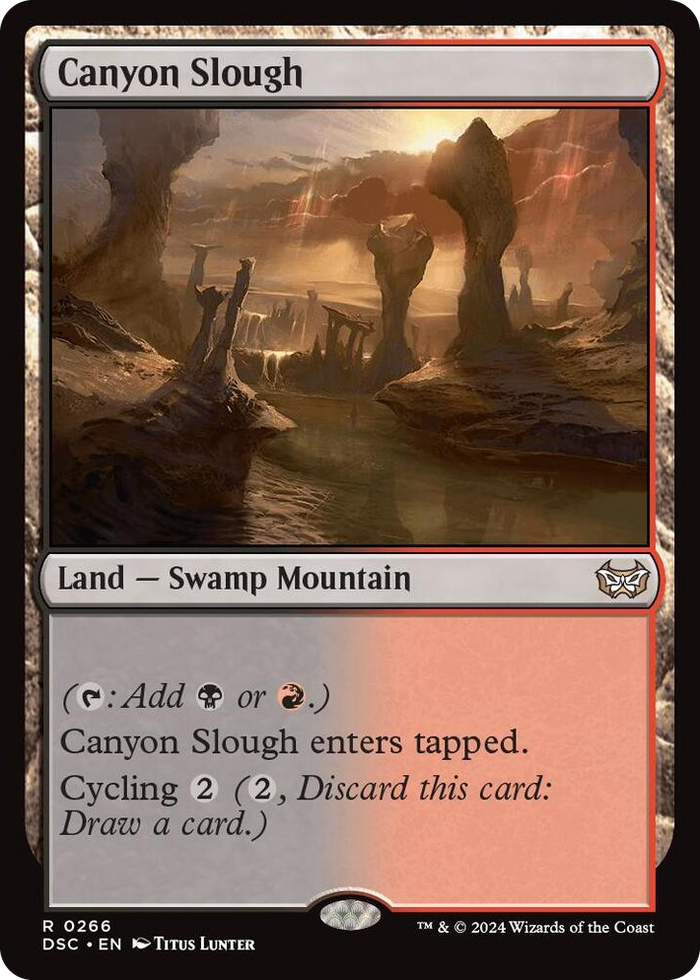 Canyon Slough #266 R - Commander: Duskmourn: House of Horror Pokemon card