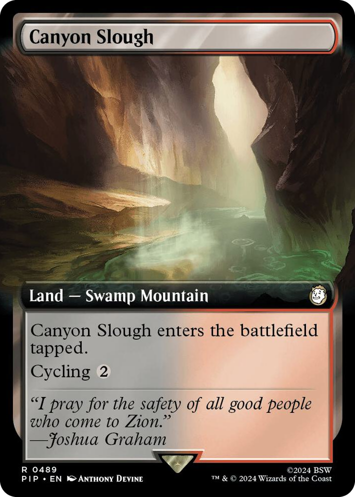 0489 Canyon Slough (Extended Art) R Universes Beyond: Fallout