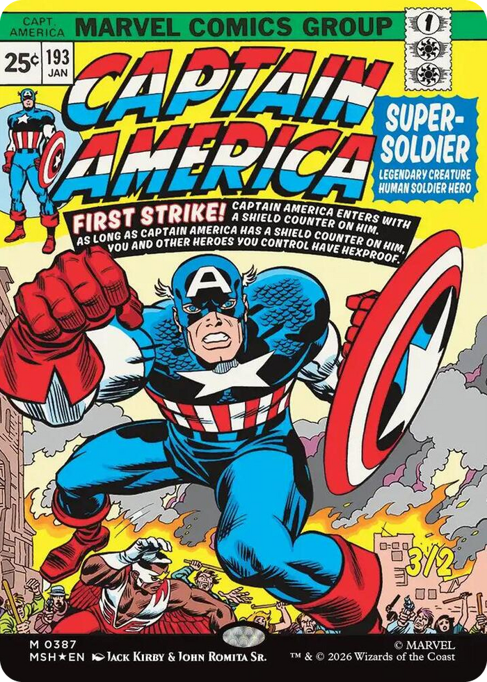 Captain America, Super-Soldier (Borderless) (0387) #387 M - Marvel Super Heroes Pokemon card