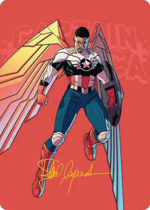 0022 Captain America, Wings of Freedom Art Card (22/45) (Gold-Stamped Signature) S Art Series: Marvel Super Heroes