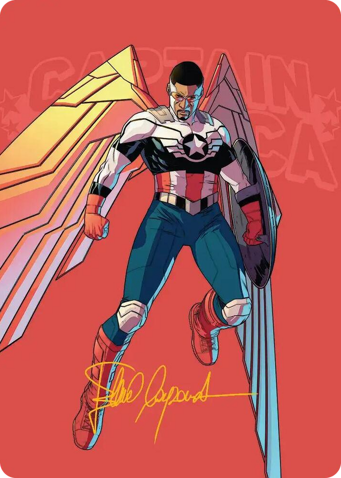 Captain America, Wings of Freedom Art Card (22/45) (Gold-Stamped Signature) #22 S - Art Series: Marvel Super Heroes Pokemon card