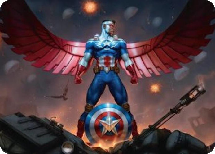 Captain America, Wings of Freedom Art Card (2/45) #2 S - Art Series: Marvel Super Heroes Pokemon card