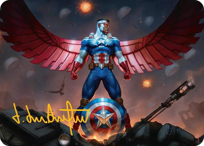 Captain America, Wings of Freedom Art Card (2/45) (Gold-Stamped Signature) #2 S - Art Series: Marvel Super Heroes Pokemon card