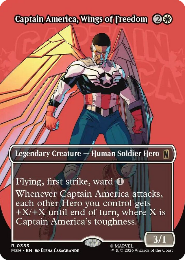 0353 Captain America, Wings of Freedom (Borderless) R Marvel Super Heroes