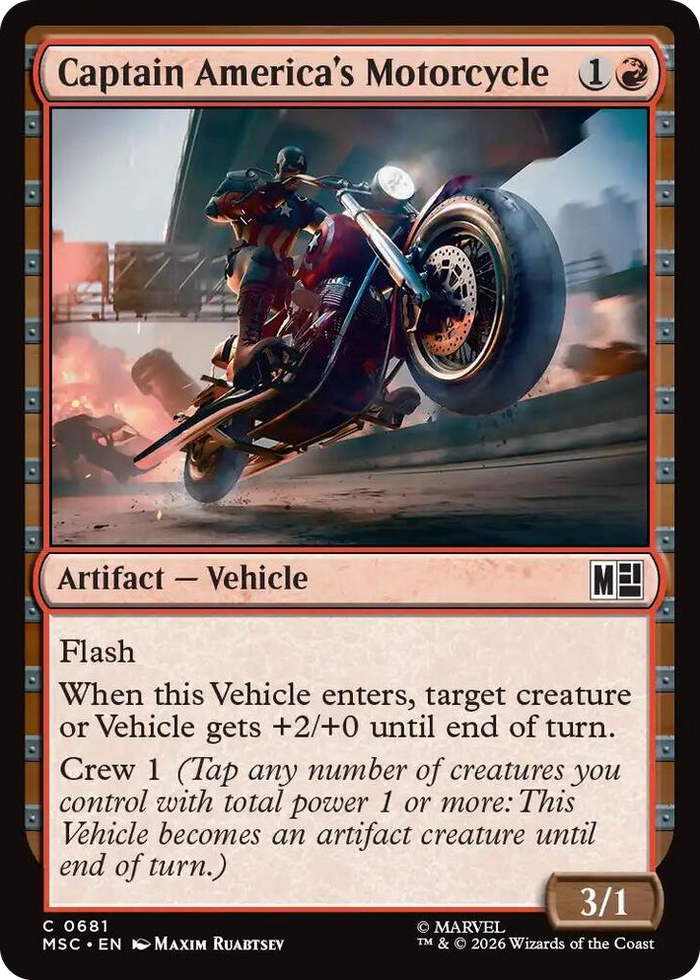 Captain America's Motorcycle #681 C - Commander: Marvel Super Heroes Pokemon card