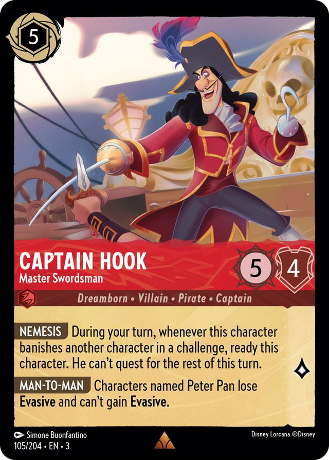0105 Captain Hook - Master Swordsman Rare Into the Inklands