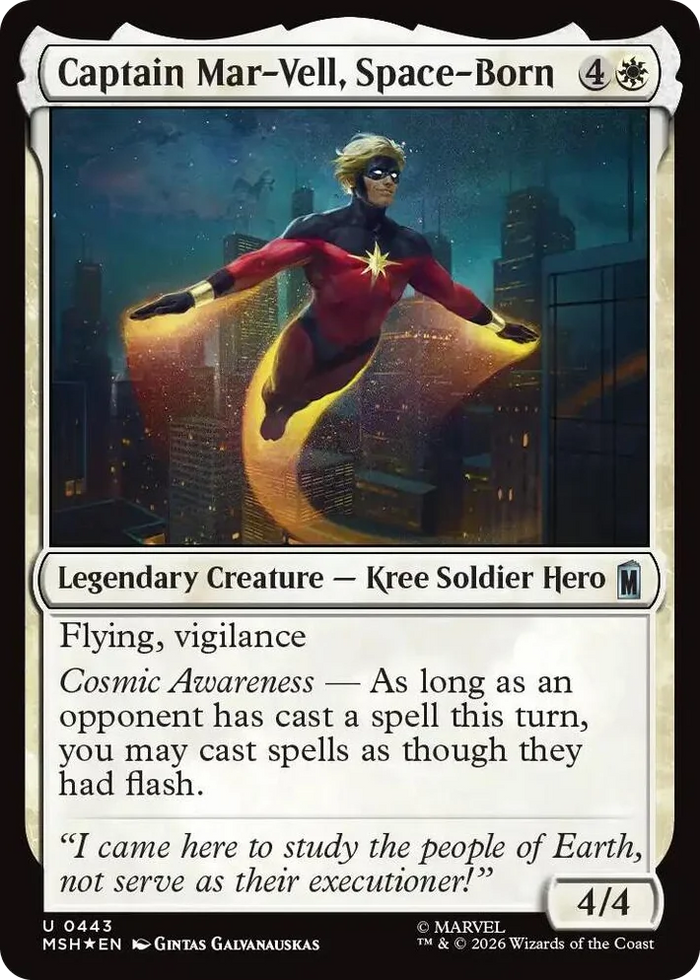 0443 Captain Mar-Vell, Space-Born (Surge Foil) U Marvel Super Heroes