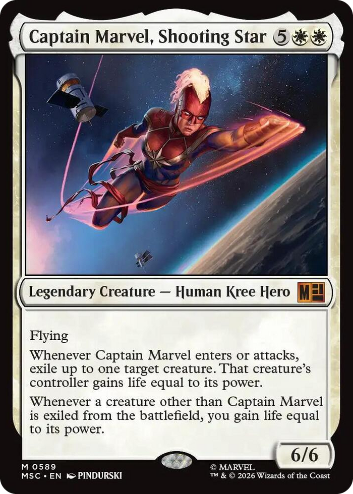 Captain Marvel, Shooting Star #589 M - Commander: Marvel Super Heroes Pokemon card
