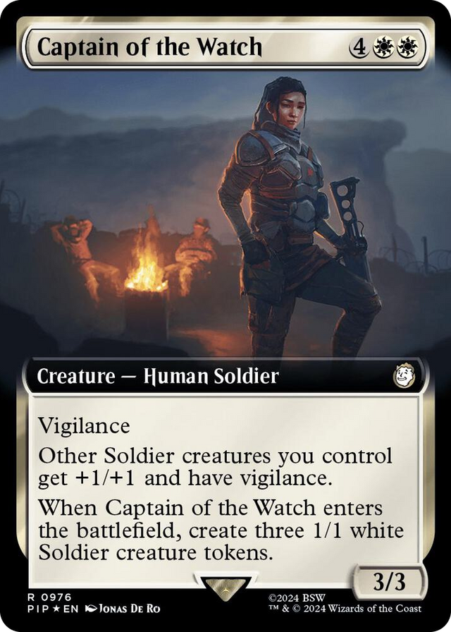 0976 Captain of the Watch (Extended Art) (Surge Foil) R Universes Beyond: Fallout
