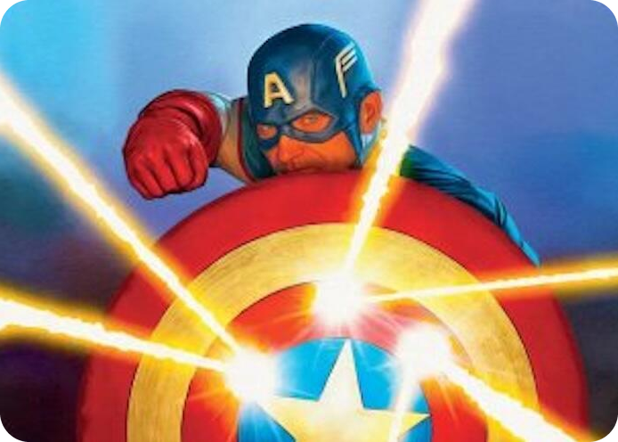 Captain's Defense Art Card #41 S - Art Series: Marvel Super Heroes Pokemon card