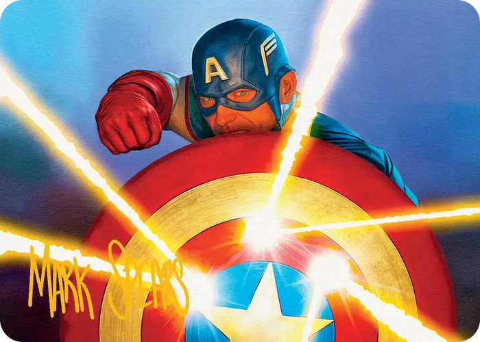 Captain's Defense Art Card (Gold-Stamped Signature) #41 S - Art Series: Marvel Super Heroes Pokemon card