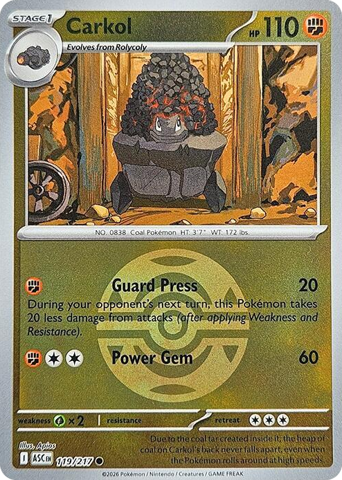 0119 Carkol (Dusk Ball) Common Ascended Heroes