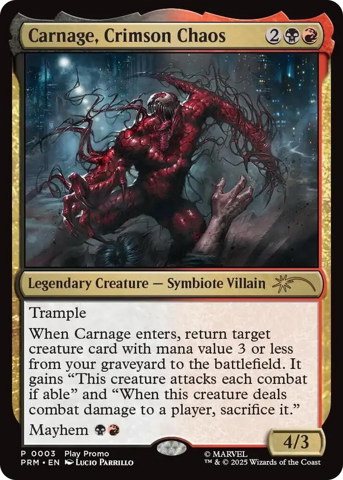 0003 Carnage, Crimson Chaos P Play Promos