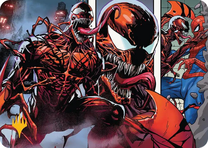 Carnage, Crimson Chaos Art Card (Gold-Stamped Planeswalker Symbol) #47 S - Art Series: Marvel's Spider-Man Pokemon card