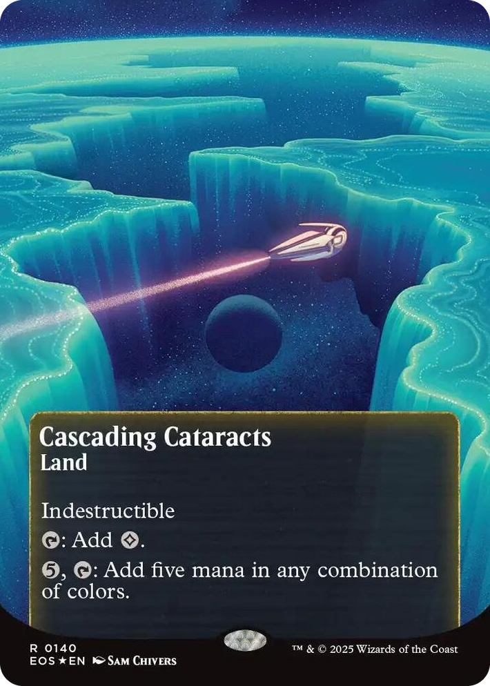0140 Cascading Cataracts (0140) (Borderless) (Galaxy Foil) R Edge of Eternities: Stellar Sights