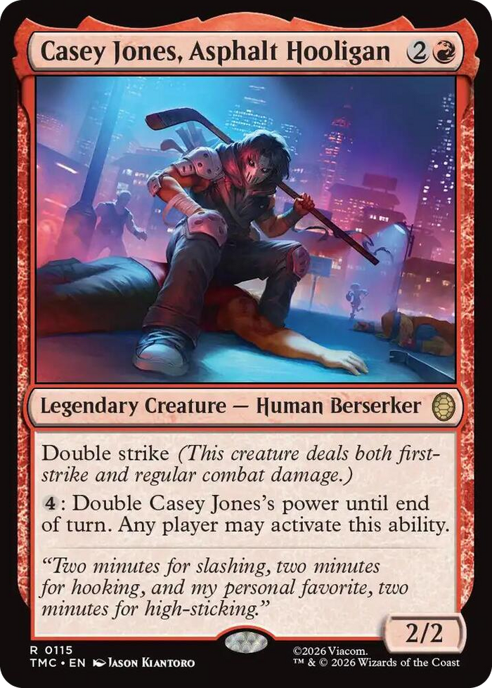 Casey Jones, Asphalt Hooligan #115 R - Commander: Teenage Mutant Ninja Turtles Pokemon card
