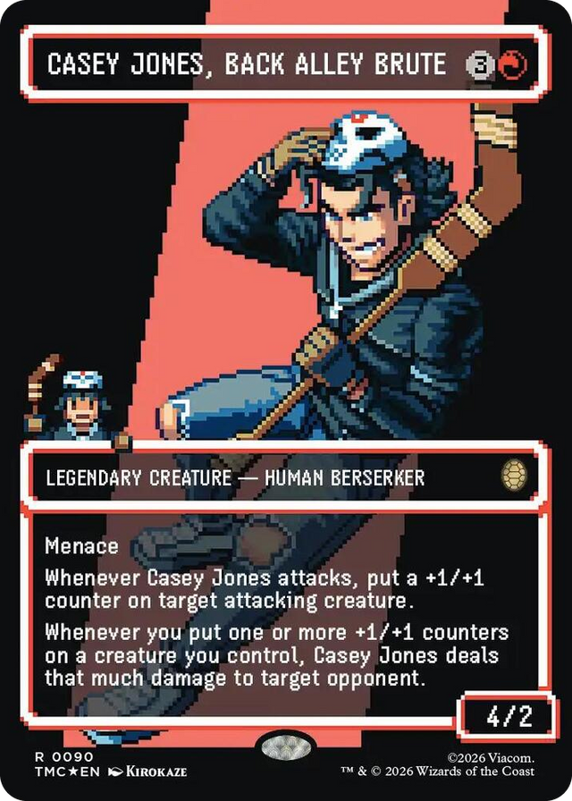0090 Casey Jones, Back Alley Brute (Borderless) (Surge Foil) R Commander: Teenage Mutant Ninja Turtles