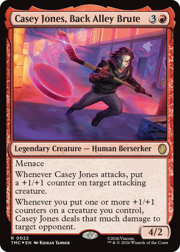 Casey Jones, Back Alley Brute (Surge Foil) #22 R - Commander: Teenage Mutant Ninja Turtles Pokemon card