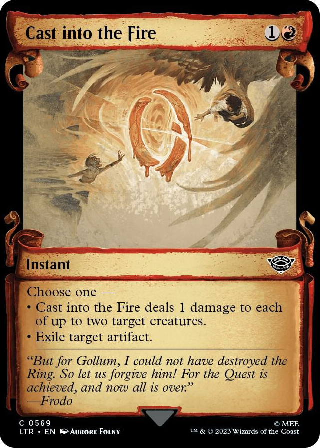 Cast into the Fire (Showcase Scrolls) #569 C - Universes Beyond: The Lord of the Rings: Tales of Middle-earth Pokemon card