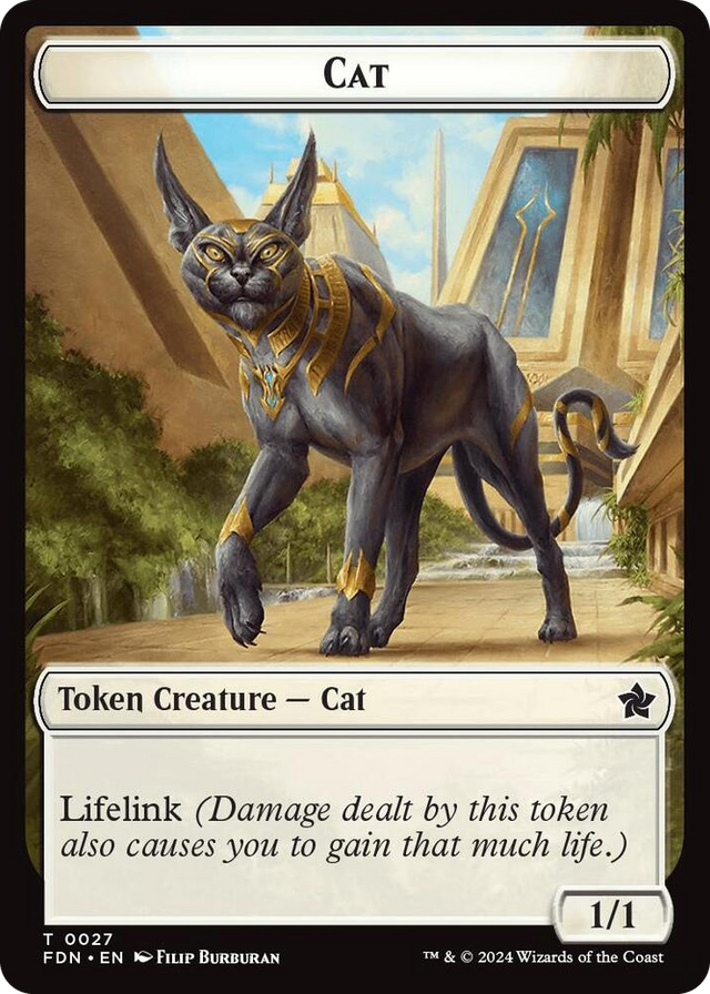 0027 Cat (0027) // Phyrexian Goblin Double-Sided Token T Foundations