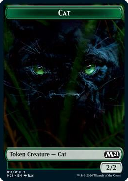 0011 Cat (011) // Goblin Wizard Double-Sided Token T Core Set 2021