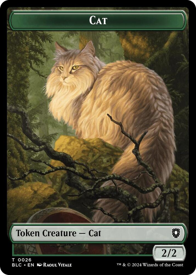 0026 Cat // Beast (0025) Double-Sided Token T Commander: Bloomburrow
