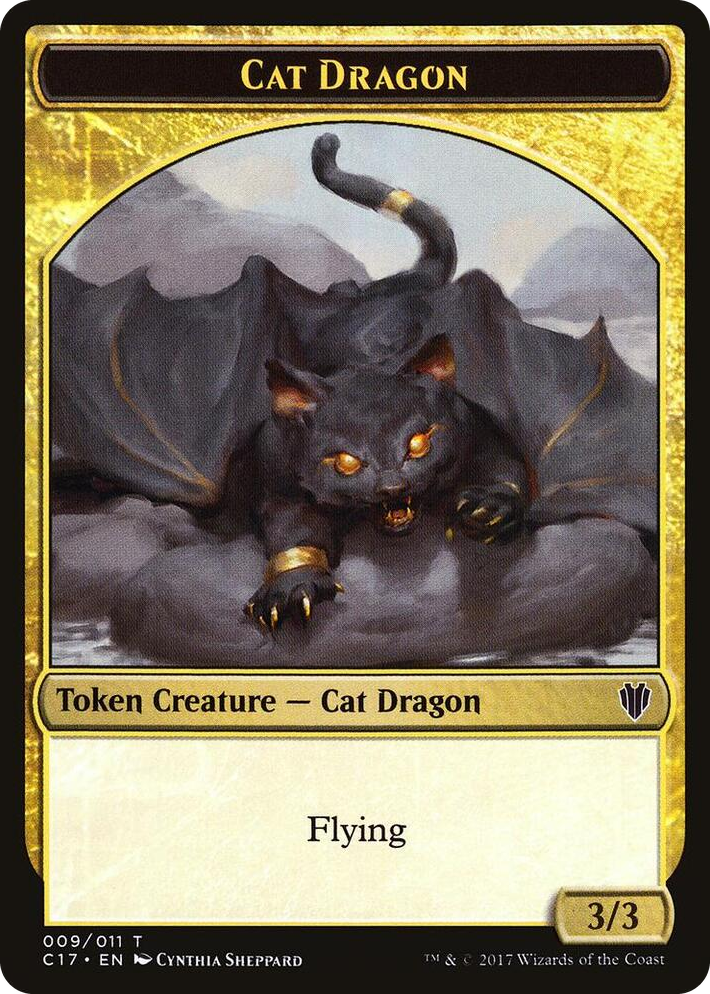 0009 Cat Dragon // Dragon (006) Double-Sided Token T Commander 2017