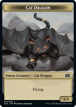 0019 Cat Dragon // Vampire Double-Sided Token T Double Masters 2022