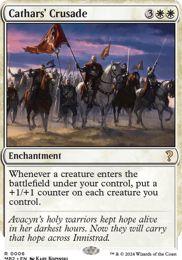 0006 Cathars' Crusade (White Border) R Mystery Booster 2