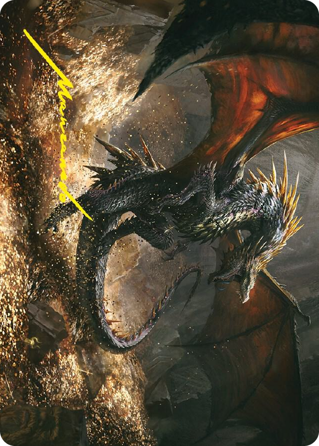 Cavern-Hoard Dragon Art Card (Gold-Stamped Signature) #61 S - Art Series: Universes Beyond: The Lord of the Rings: Tales of Middle-earth Pokemon card