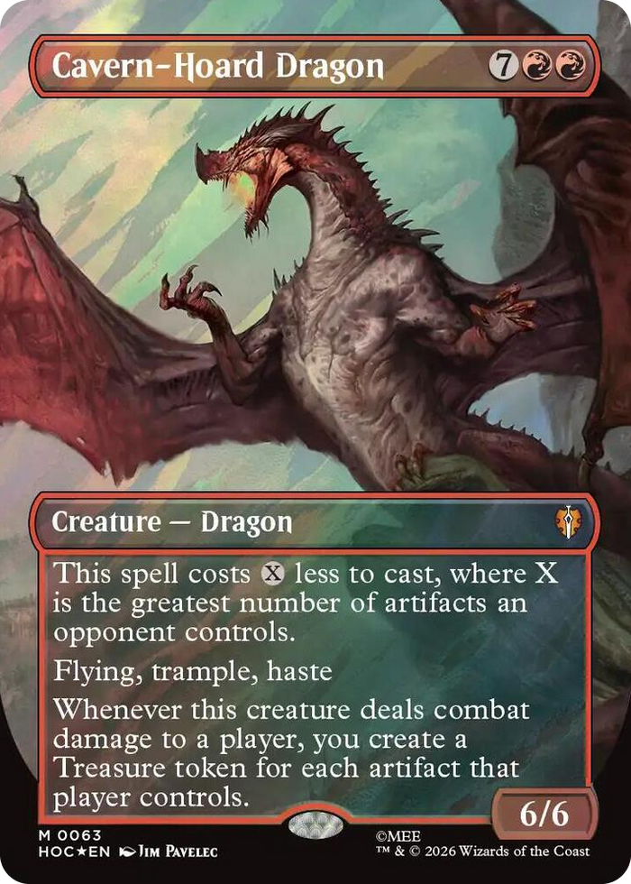Cavern-Hoard Dragon (Borderless) (Surge Foil) #63 M - The Hobbit: Eternal-Legal Pokemon card