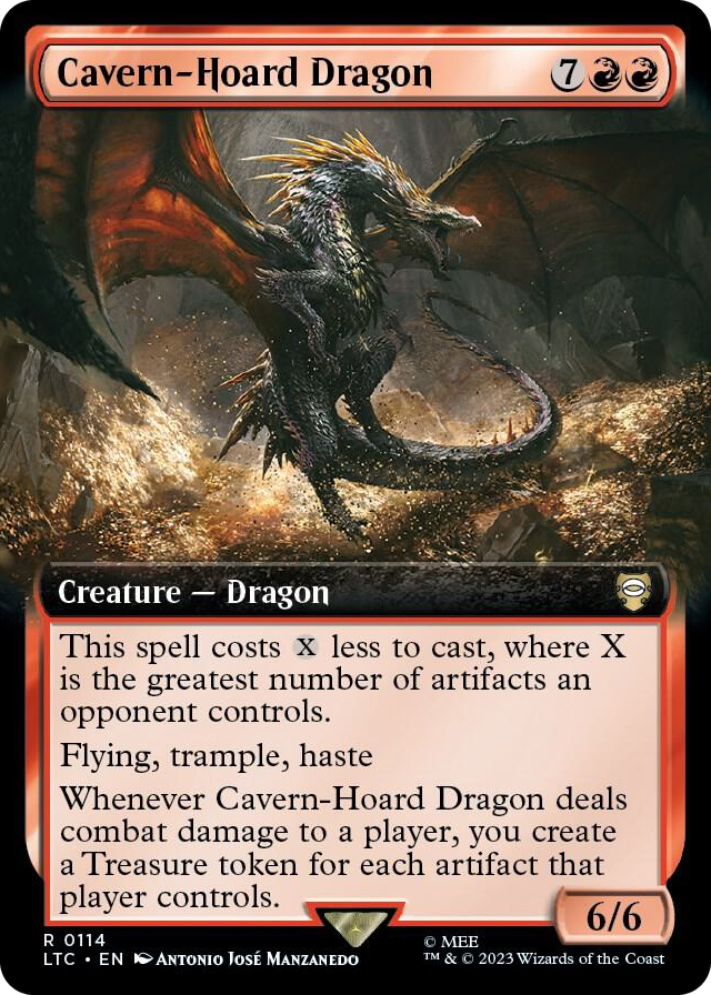 Cavern-Hoard Dragon (Extended Art) #114 R - Commander: The Lord of the Rings: Tales of Middle-earth Pokemon card