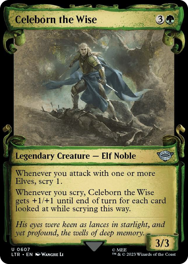 Celeborn the Wise (Showcase Scrolls) #607 U - Universes Beyond: The Lord of the Rings: Tales of Middle-earth Pokemon card