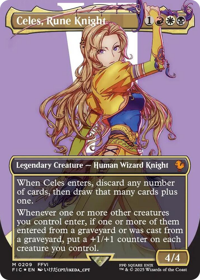 0209 Celes, Rune Knight (Borderless) (Surge Foil) M Commander: FINAL FANTASY
