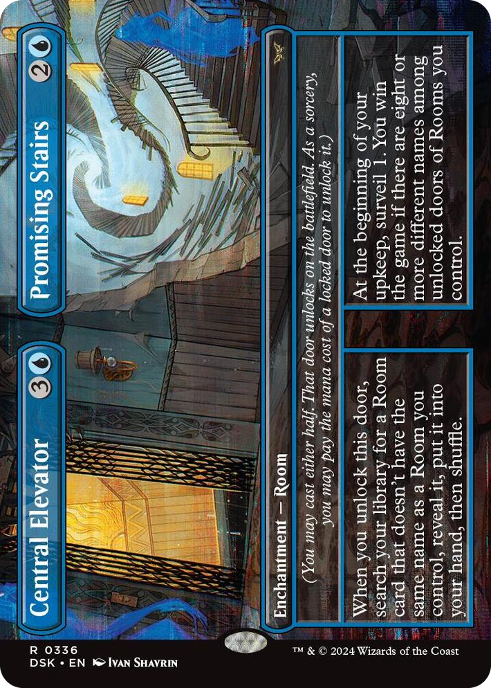 0336 Central Elevator // Promising Stairs (Borderless) R Duskmourn: House of Horror