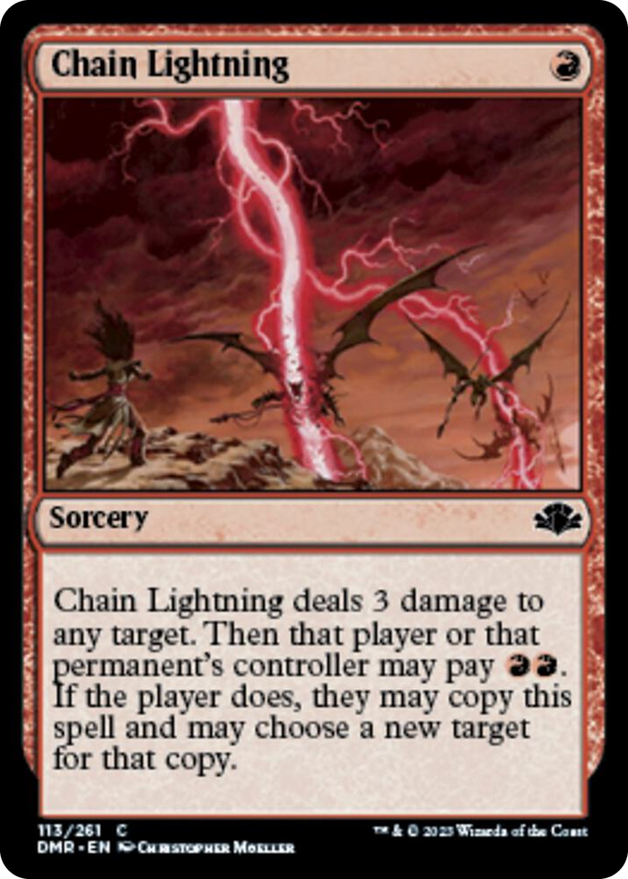 Chain Lightning #113 C - Dominaria Remastered Pokemon card
