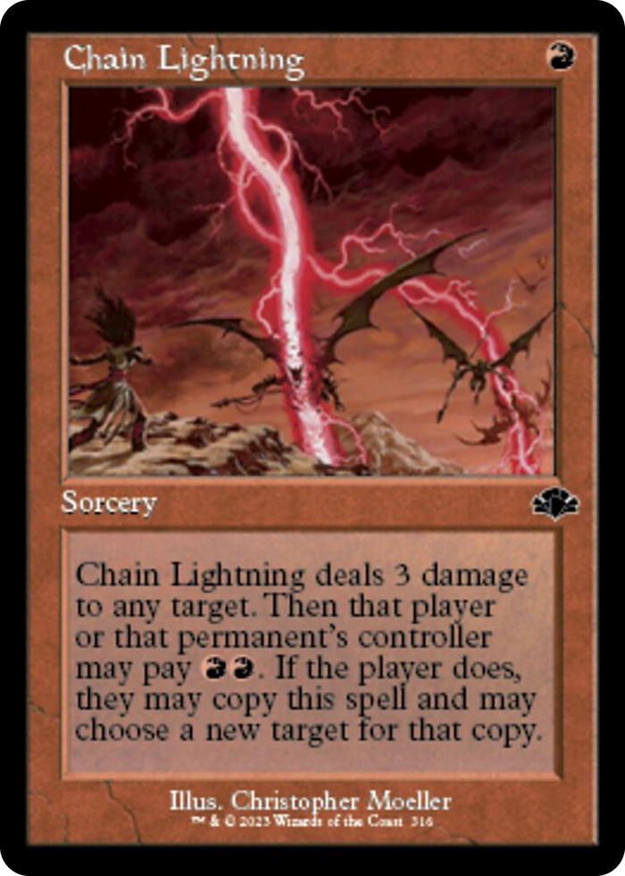 Chain Lightning (Retro Frame) #316 C - Dominaria Remastered Pokemon card