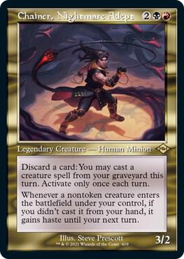 0419 Chainer, Nightmare Adept (Retro Frame) (Foil Etched) R Modern Horizons 2