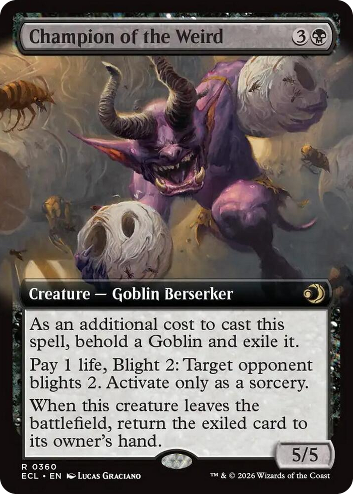Champion of the Weird (Extended Art) #360 R - Lorwyn Eclipsed Pokemon card