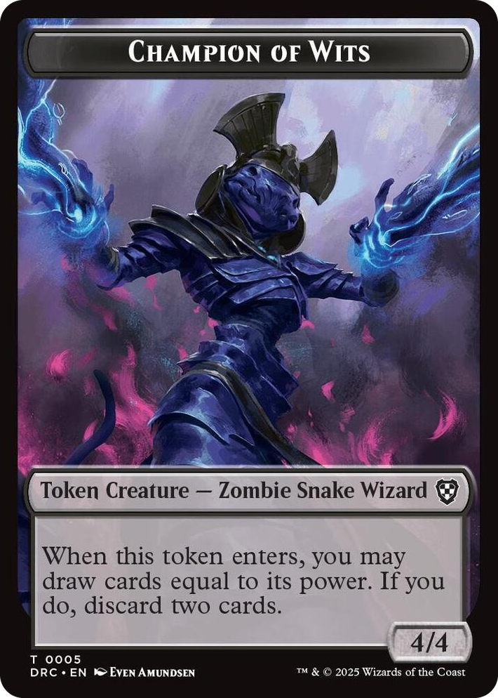 0005 Champion of Wits // Zombie (0003) Double-Sided Token T Commander: Aetherdrift