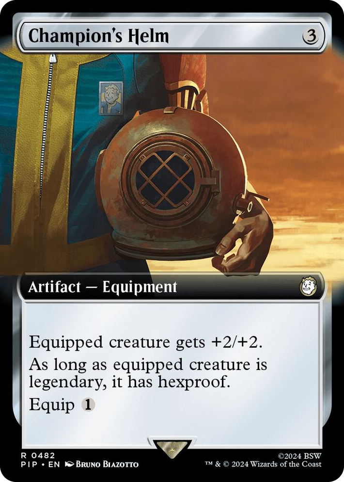 0482 Champion's Helm (Extended Art) R Universes Beyond: Fallout