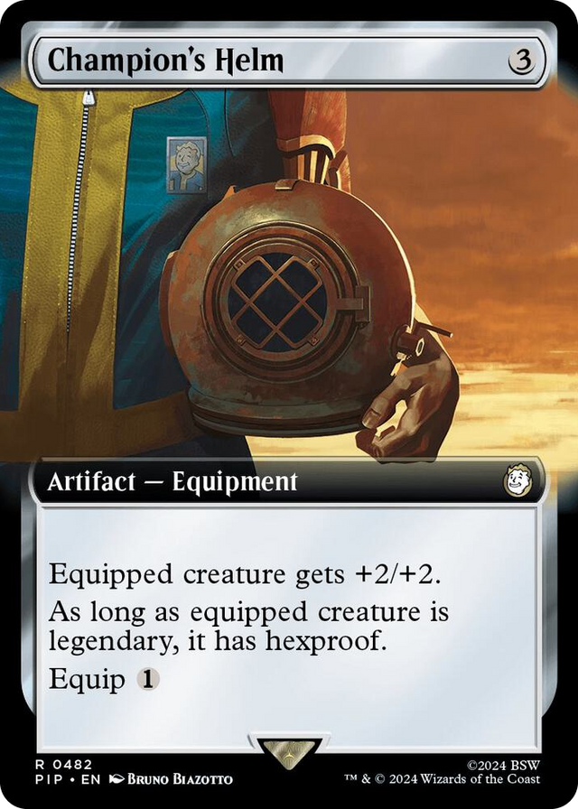 0482 Champion's Helm (Extended Art) R Universes Beyond: Fallout