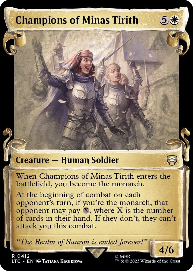 Champions of Minas Tirith (Showcase Scrolls) #412 R - Commander: The Lord of the Rings: Tales of Middle-earth Pokemon card