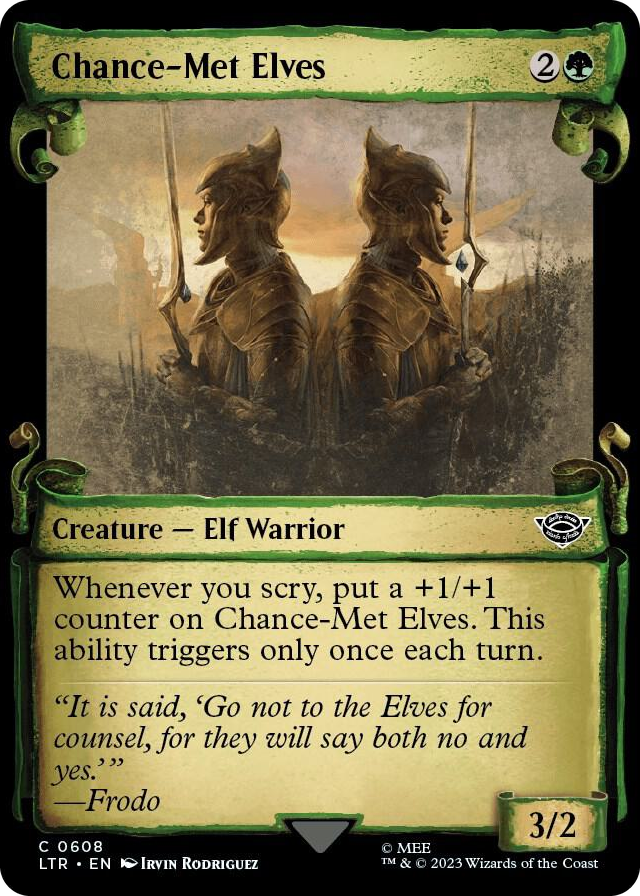 Chance-Met Elves (Showcase Scrolls) #608 C - Universes Beyond: The Lord of the Rings: Tales of Middle-earth Pokemon card