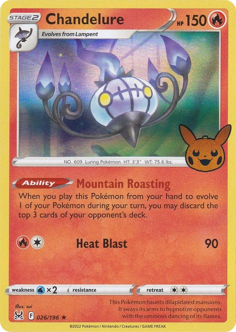 0026 Chandelure Holo Rare Trick or Trade BOOster Bundle 2023